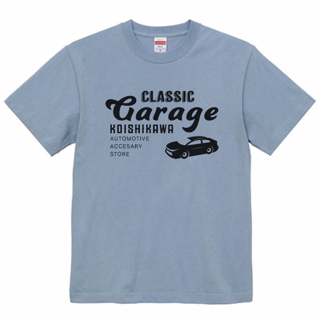 United Athle 5.6oz Tシャツ 車のイラスト入りヴィンテージ風シルク